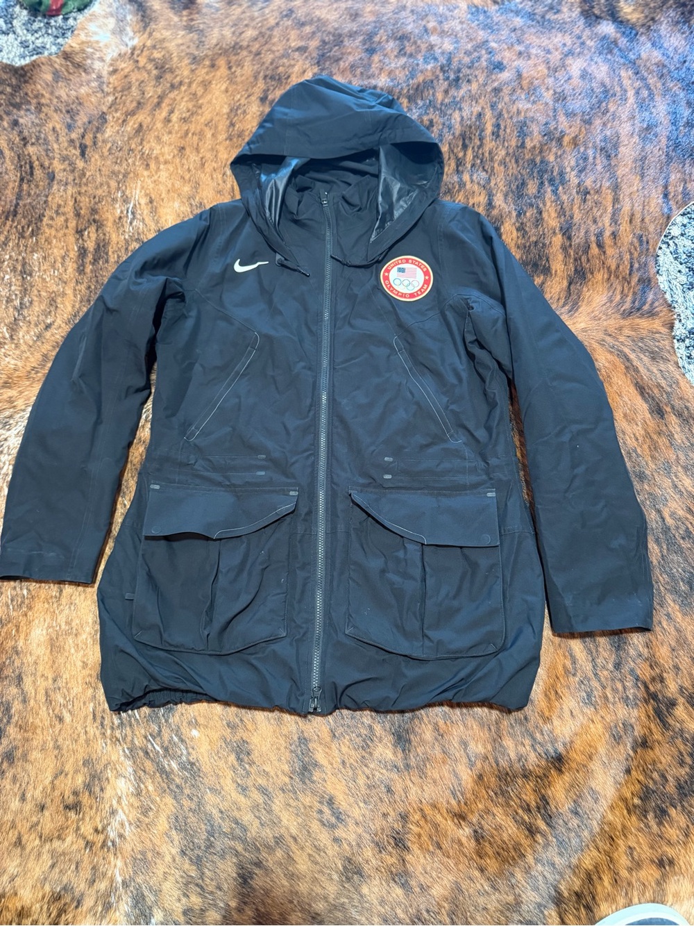 Nike 2012 London USA Olympic Team Insulated Parka Hooded Jacket Black Men's L